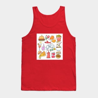 Fast Food pattern Tank Top